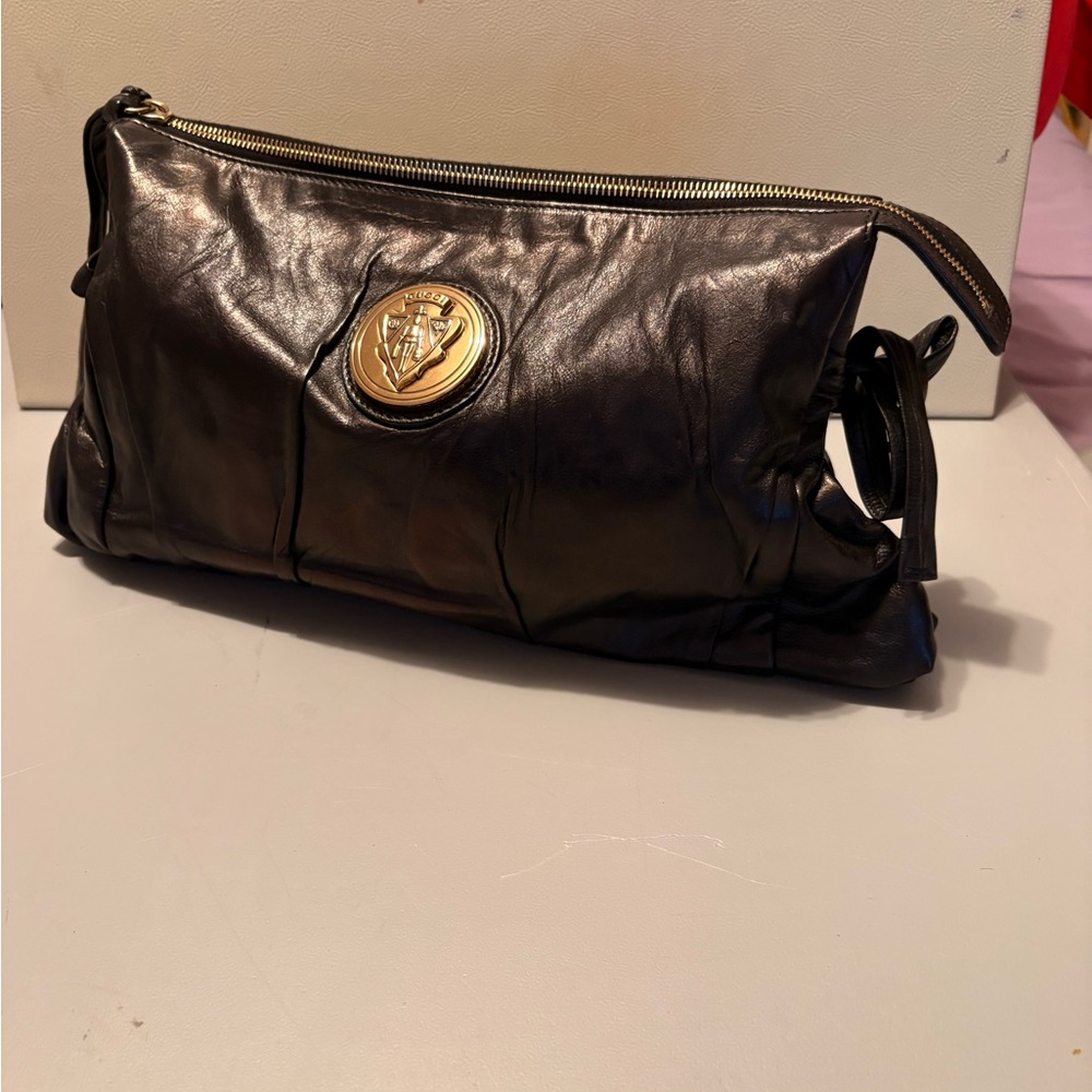 Gucci Black Interior Tote with Gold-Tone Zipper